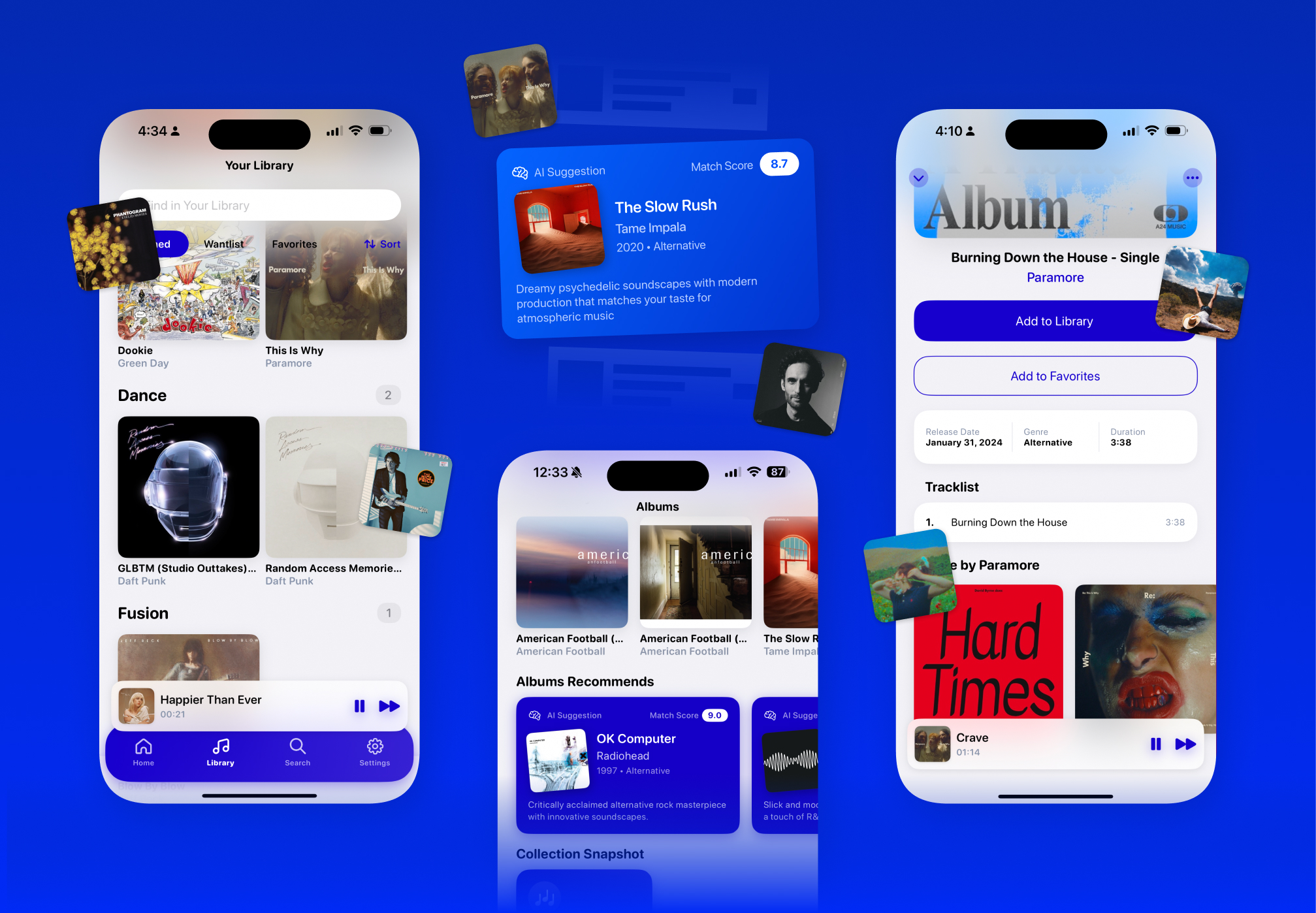 Screenshot of the Albums iOS app home screen